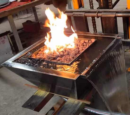 Gas Fire Bowl with Water Feature for Swimming Pool