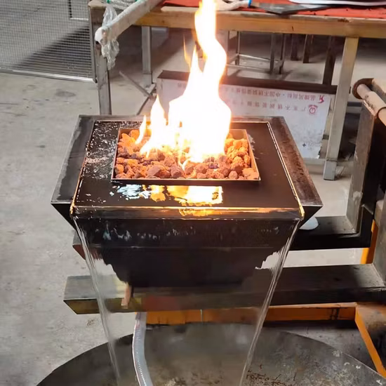 Gas Fire Bowl with Water Feature for Swimming Pool