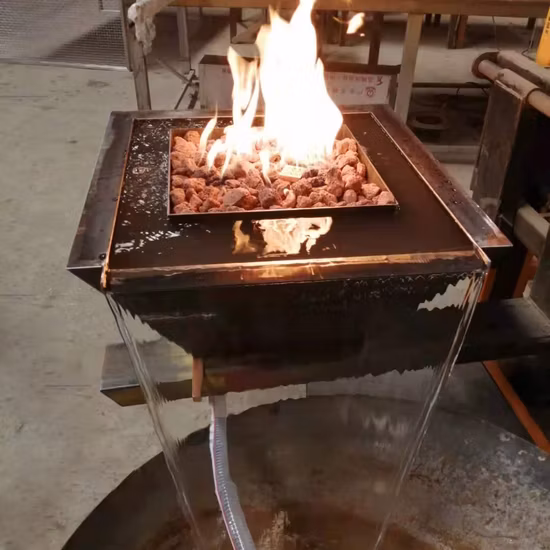 Gas Fire Bowl with Water Feature for Swimming Pool