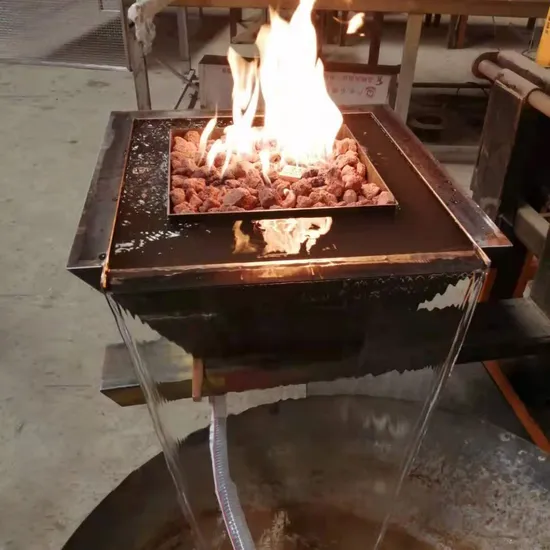Gas Fire Bowl with Water Feature for Swimming Pool