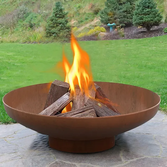 Brasero para barbacoa de acero corten, brasero, cuenco para quemador de fuego de acero corten, cuenco para agua