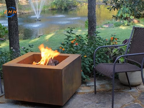 Cuenco de agua para exteriores Pozo de fuego/cuenco de fuego de acero corten