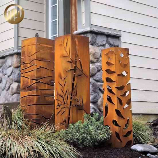 Dimensiones personalizadas Cubierta de luz de jardín de decoración de acero de metal oxidado de acero corten